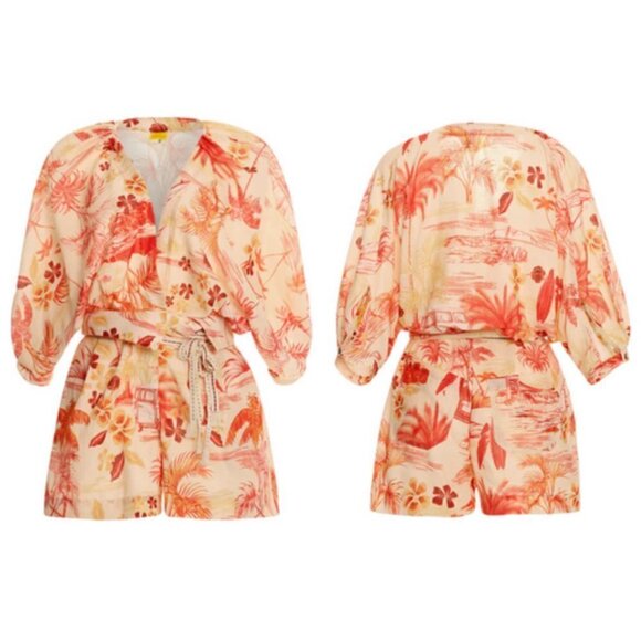 💕AGUA BENDITA💕 Linnea Romper - Shaka Tropical Print Medium M NWT - Picture 11 of 16